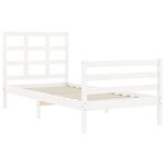 vidaXL Cadre de lit avec tête de lit blanc simple bois massif