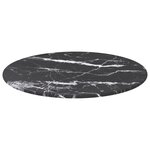 vidaXL Dessus de table noir Ø40x0 8cm verre trempé avec design marbre