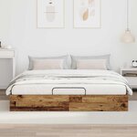 vidaXL Cadre de lit ottoman Bois ancien 160 x 200 cm Bois d'ingénierie