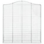 vidaXL Paniers à gabions arqués 2 Pièces 200x30x200/220 cm fer galvanisé