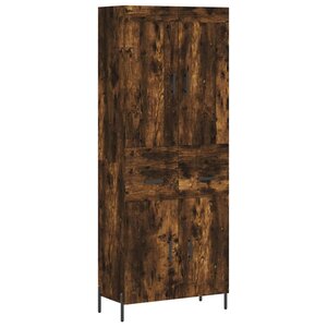 vidaXL Buffet haut Chêne fumé 69 5x34x180 cm Bois d'ingénierie