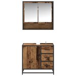 vidaXL Ensemble de mobilier de salle de bain 2 Pièces Bois Ancien