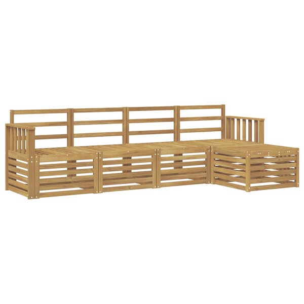 vidaXL Ensemble de canapés d'extérieur 5 pc Blanc Bois d'Acacia Massif