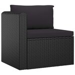 vidaXL Salon de jardin 8 Pièces avec coussins résine tressée noir