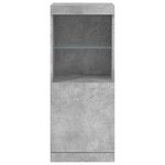 vidaXL Buffet avec lumières LED gris béton 41x37x100 cm