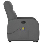 vidaXL Fauteuil de massage inclinable Gris foncé Tissu