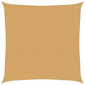vidaXL Voile d'ombrage 160 g/m² carré sable 7x7 m PEHD