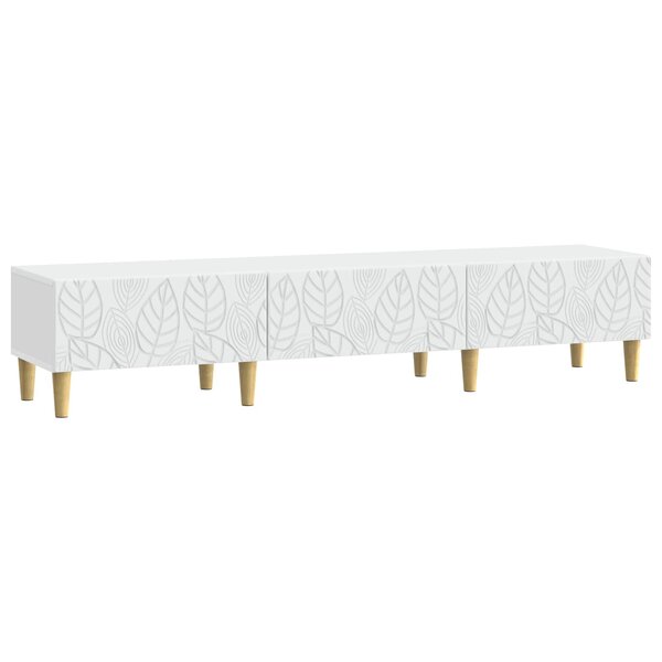 vidaXL Meuble TV 147 x 34 5 x 30 cm Blanc Bois d'ingénierie