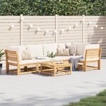 vidaXL Salon de jardin 6 Pièces avec coussins bois d'acacia solide