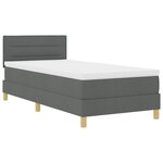 vidaXL Lit à ressorts avec matelas gris foncé 90x190 cm en tissu