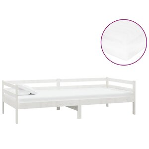 vidaXL Lit de repos avec matelas 90x200 cm Blanc Bois de pin massif