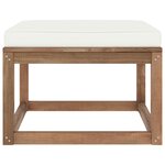 vidaXL Repose-pied de jardin avec coussin crème