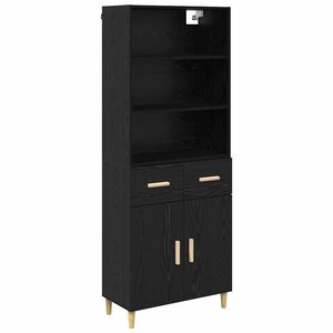 vidaXL Haut Armoire Chêne noir 69 5 x 32 5 x 180 cm Bois d'ingénierie