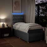 vidaXL Sommier à lattes de lit avec matelas Gris clair 100x200cm Tissu