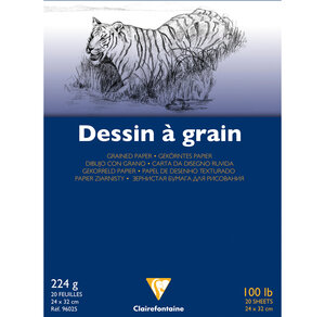 Bloc 20 Feuilles de Dessin à Grain Fin 24x32 cm 224g Blanc CLAIREFONTAINE