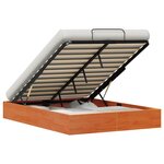 vidaXL Cadre de lit ottoman avec rangement Brun Ciré 120 x 200 cm