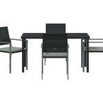 vidaXL Ensemble de salle à manger pour jardin 5 Pièces Noir Poly rotin