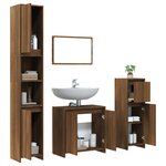 vidaXL Ensemble de meubles de salle de bain 4 Pièces Chêne marron