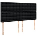 vidaXL Sommier à lattes de lit avec matelas Noir 180x200 cm Tissu