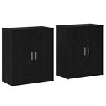 vidaXL Buffet 2 Pièces Chêne noir 60 x 31 x 70 cm Bois d'ingénierie
