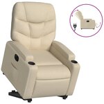vidaXL Fauteuil inclinable électrique crème tissu