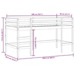 vidaXL Lit mezzanine enfants avec rideaux sans matelas bleu 80x200cm