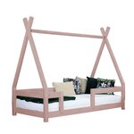 Lit cabane enfant NAKANA 120 x 180 rose pastel