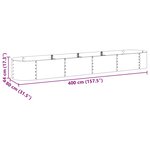 vidaXL Lit surélevé de jardin 400x80x44 cm Acier galvanisé Gris