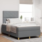 vidaXL Lit à sommier avec matelas et LED Gris clair 120x200 cm Tissu
