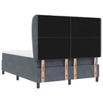 vidaXL Lit à ressorts avec matelas Gris foncé 140 x 190 cm Velours