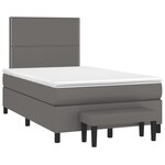 vidaXL Sommier à lattes de lit avec matelas Gris 120x200 cm Similicuir