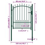 vidaXL Portail de clôture avec pointes Acier 100x125 cm Vert