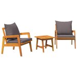 vidaXL Ensemble bistrot 3 Pièces Marron 45 x 45 x 38cm