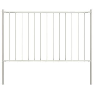 vidaXL Panneau de clôture poteau Acier enduit poudre 1 7x0 75 m Blanc