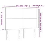 vidaXL Tête de lit avec oreilles Noir 147x16x118/128 cm Tissu