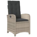 vidaXL Ensemble à manger de jardin et coussins 9 Pièces gris clair rotin