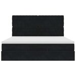 VidaXL Cadre de lit ottoman avec matelas noir 180x200cm velours