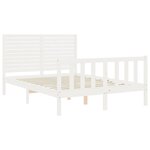 vidaXL Cadre de lit sans matelas blanc bois de pin massif