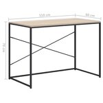 vidaXL Bureau d'ordinateur Noir et chêne 110x60x70 cm Aggloméré