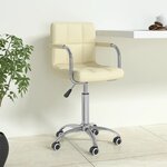 vidaXL Chaise pivotante de bureau Crème Tissu