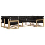 vidaXL Ensemble de canapés d'extérieur 6 pc Blanc et noir
