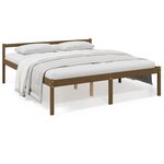 vidaXL Lit pour personne âgée marron miel 200x200cm bois de pin massif