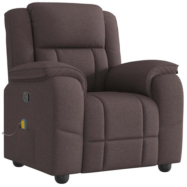 vidaXL Fauteuil de massage inclinable Marron foncé Tissu