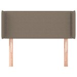vidaXL Tête de lit avec oreilles Taupe 93x16x78/88 cm Tissu