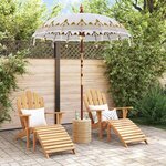 vidaXL Parasol balinais 260 2 Pièces Crème Coton et bois massif