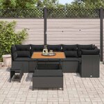 vidaXL Ensemble de canapé de jardin 9 Pièces Noir polyrotin