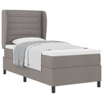 vidaXL Lit à ressorts avec matelas Taupe 90 x 190 cm tissu