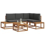 vidaXL Ensemble de canapés d'extérieur 5 Pièce Naturel et Anthracite