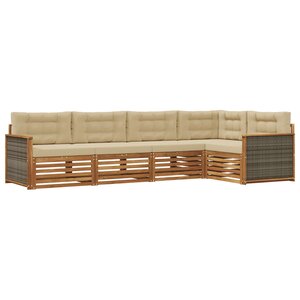 vidaXL Ensemble de canapés d'extérieur 5 Pièces Naturel et Beige