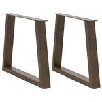 vidaXL Pieds de table basse en forme de V  2 pièces  acier naturel  50 x (42-43 3) cm